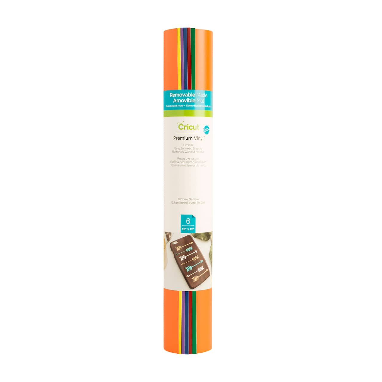 9 Packs: 6 ct. (54 total) Cricut® Premium Vinyl™, Rainbow Sampler